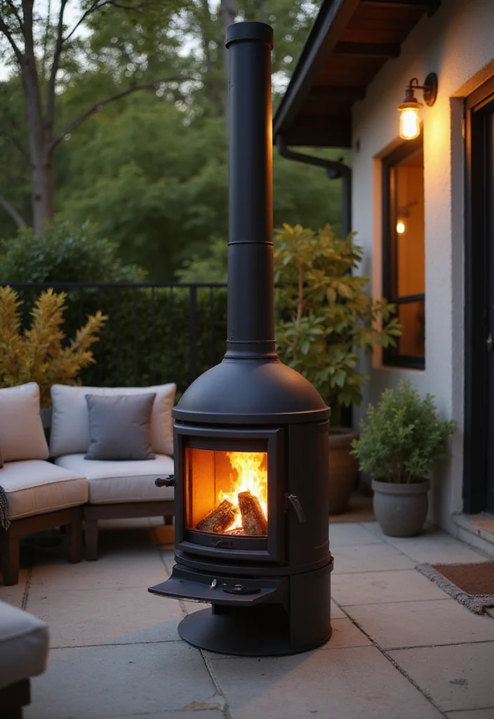 14 Outdoor Patio Ideas With Fireplace for Cozy Night Gatherings 56 14 Outdoor Patio Ideas With Fireplace for Cozy Night Gatherings 6. Eco Friendly Wood Burning Stove