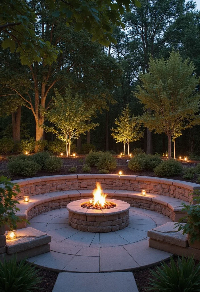 14 Outdoor Patio Ideas With Fireplace for Cozy Night Gatherings 89 14 Outdoor Patio Ideas With Fireplace for Cozy Night Gatherings 9. Tiered Fire Pit Area