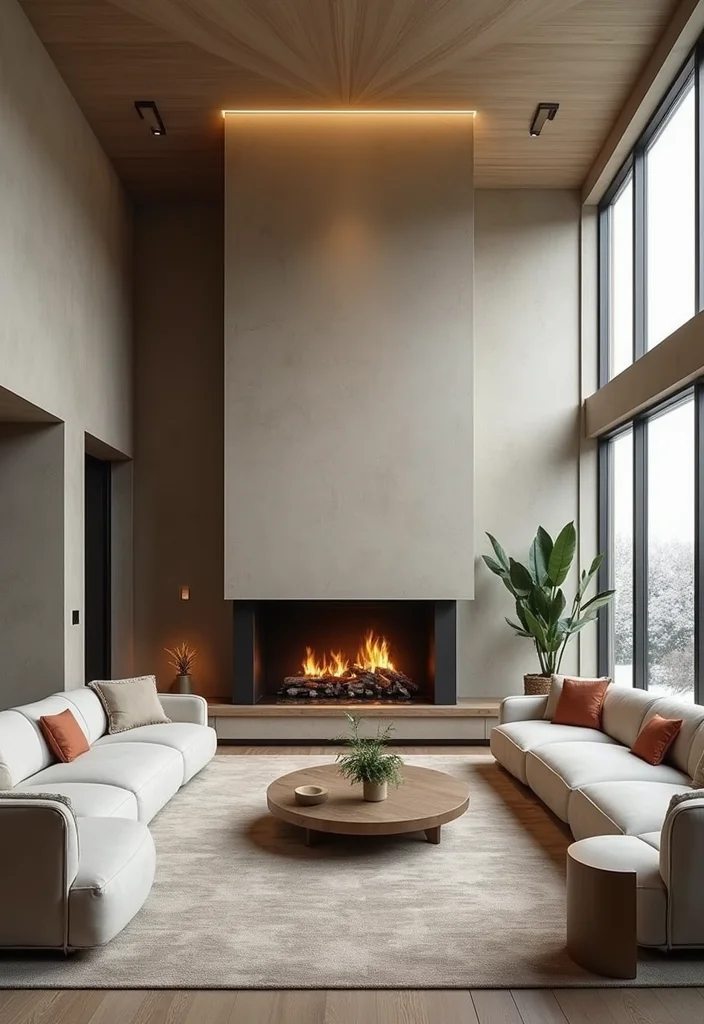 14 Three Sided Fireplace Ideas for Open Contemporary Warmth - 11. Symmetrical Designs
