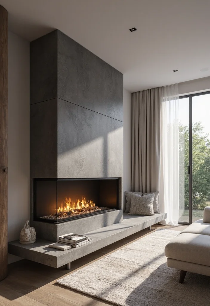 14 Three Sided Fireplace Ideas for Open Contemporary Warmth - 12. Integrated Technology