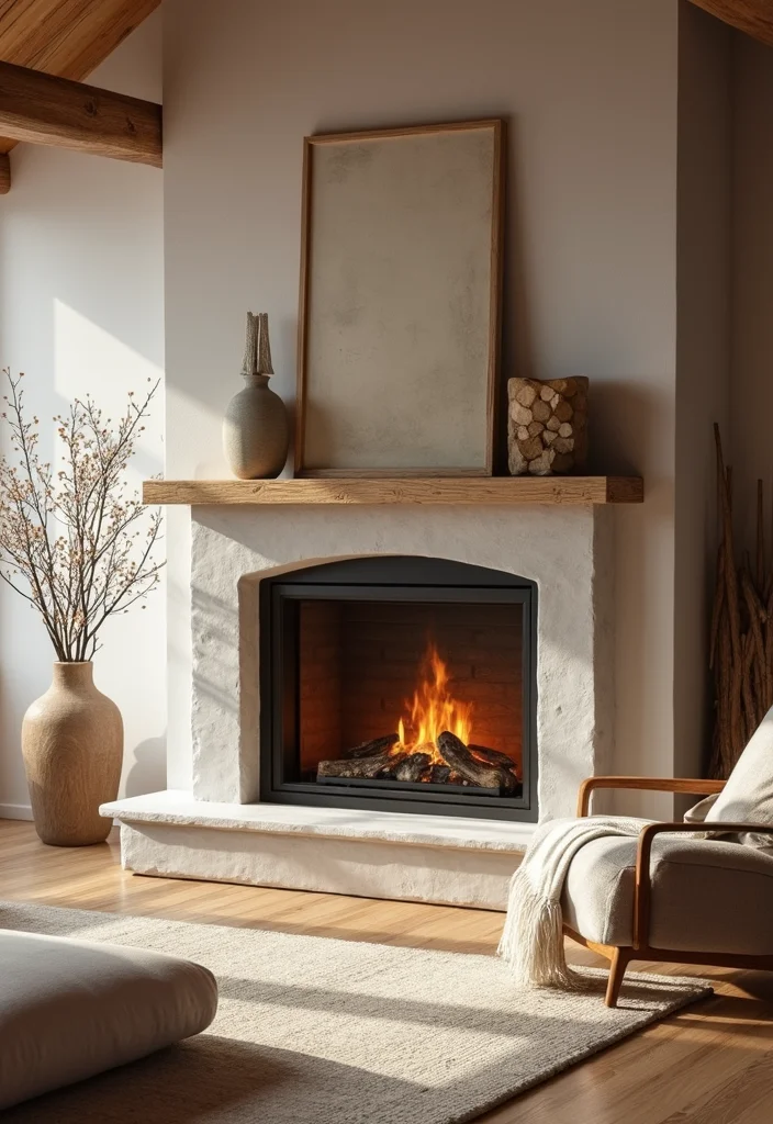 14 Three Sided Fireplace Ideas for Open Contemporary Warmth - 9. Warm Wood Accents