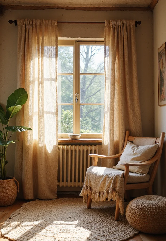 14 White Curtain Ideas for Bright Airy Home Decor - 11. Sustainable Hemp Curtains for Unique Style