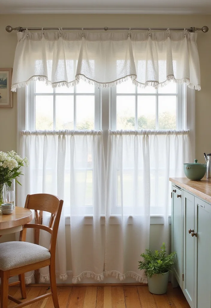 14 White Curtain Ideas for Bright Airy Home Decor - 12. Ruffled White Curtains for Cozy Appeal