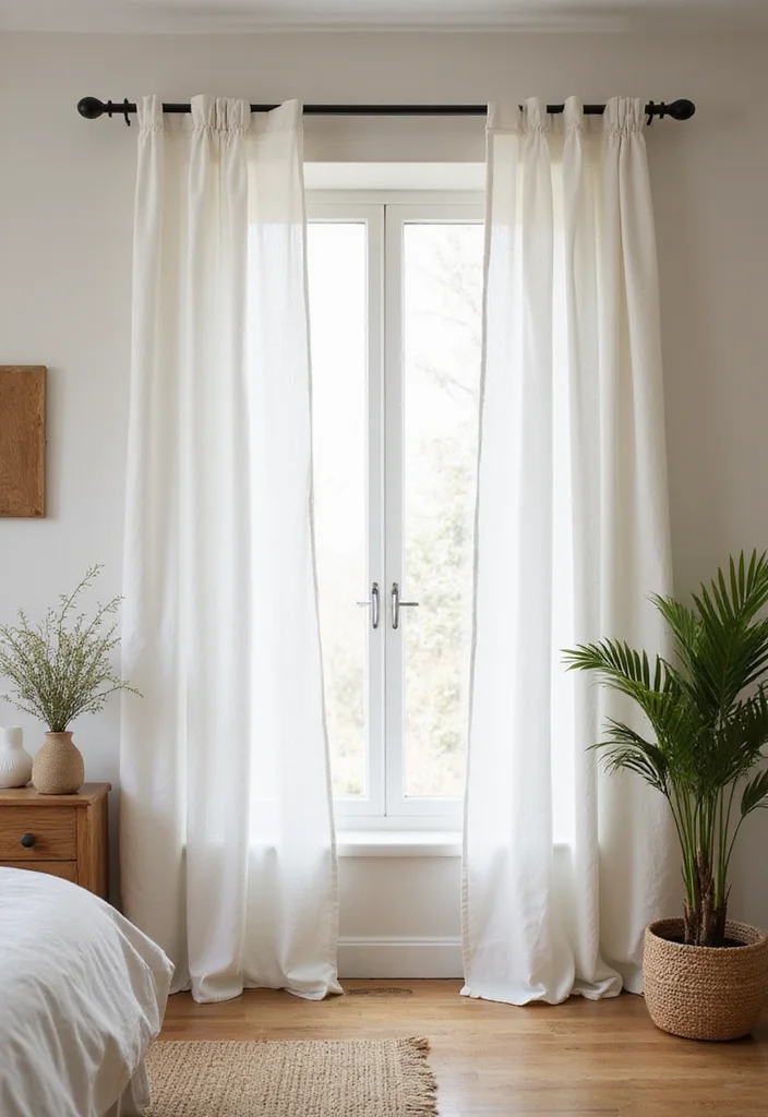 14 White Curtain Ideas for Bright Airy Home Decor - 2. Organic Cotton Curtains for Eco-Conscious Living