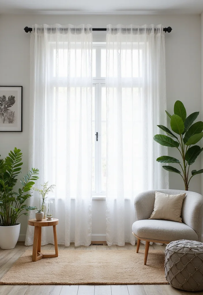 14 White Curtain Ideas for Bright Airy Home Decor - 3. Modern Geometric Patterns in White