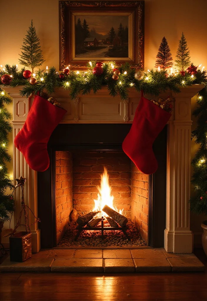 16 Fireplace Mantel Ideas for Strong Stylish Focal Points - 12. Festive Holiday Mantel