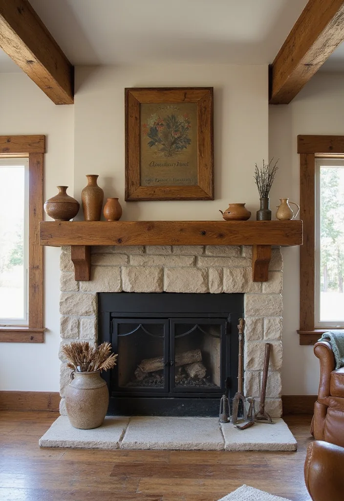 16 Fireplace Mantel Ideas for Strong Stylish Focal Points - 16. Rustic Craftsman