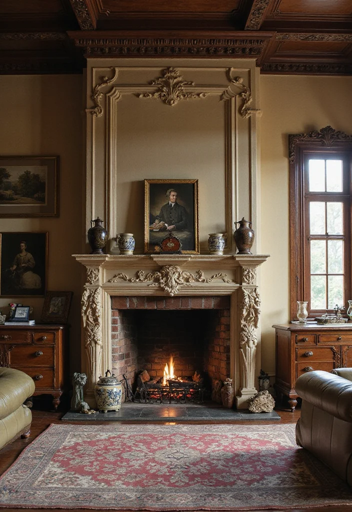 16 Two Story Fireplace Ideas for Dramatic Vertical Presence - 14. Vintage Charm