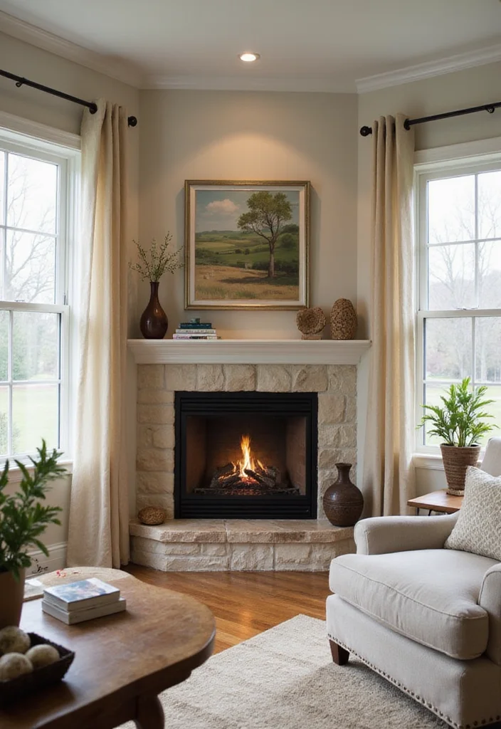 16 Two Story Fireplace Ideas for Dramatic Vertical Presence - 6. Cozy Corner Fireplace