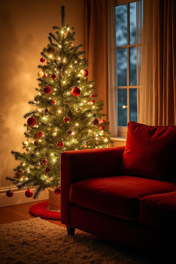 behind sofa slim tree setup