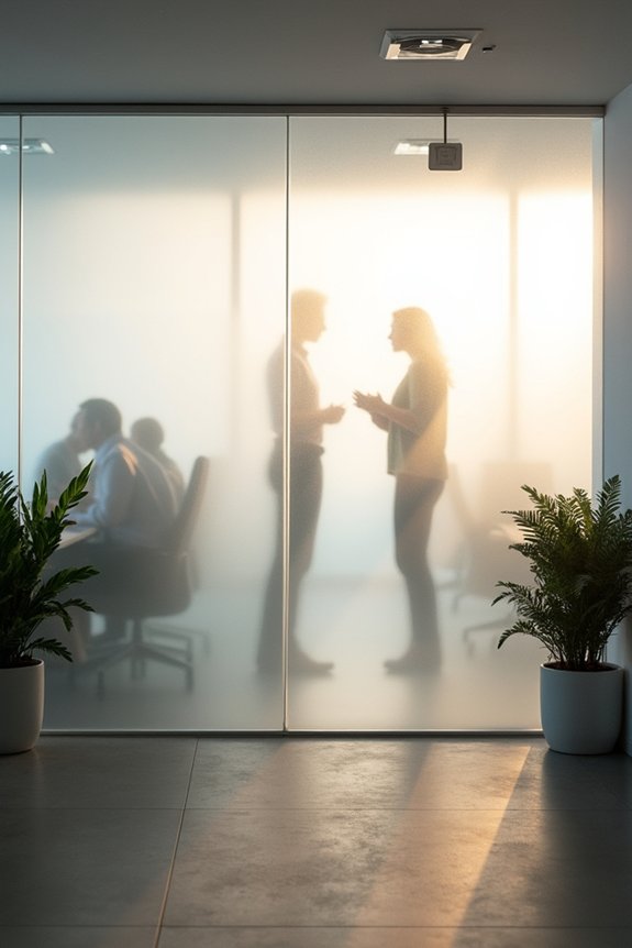 frosted film diffuses daylight privacy