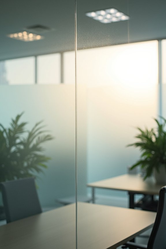 frosted film reduces glare