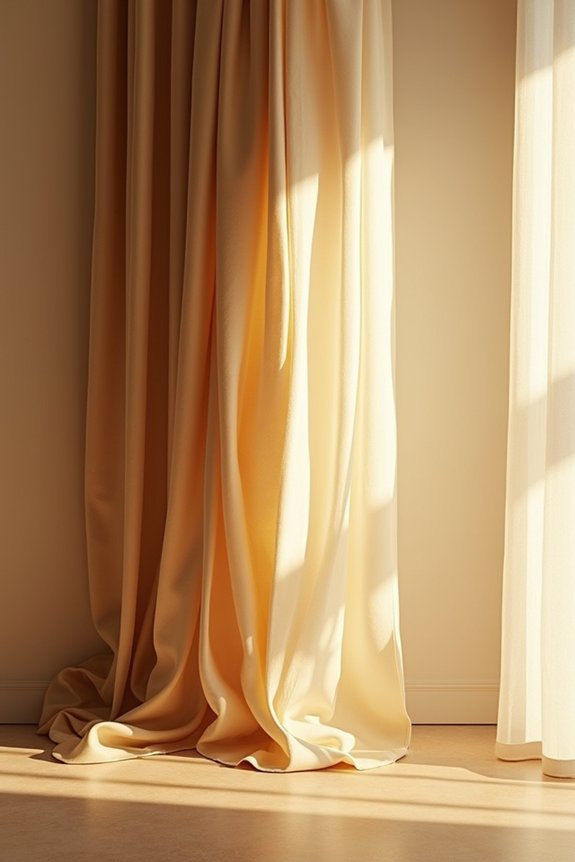 gold and bronze curtains harmonize warmth