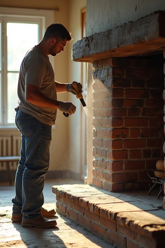 high heat paint revitalizes fireplace interiors