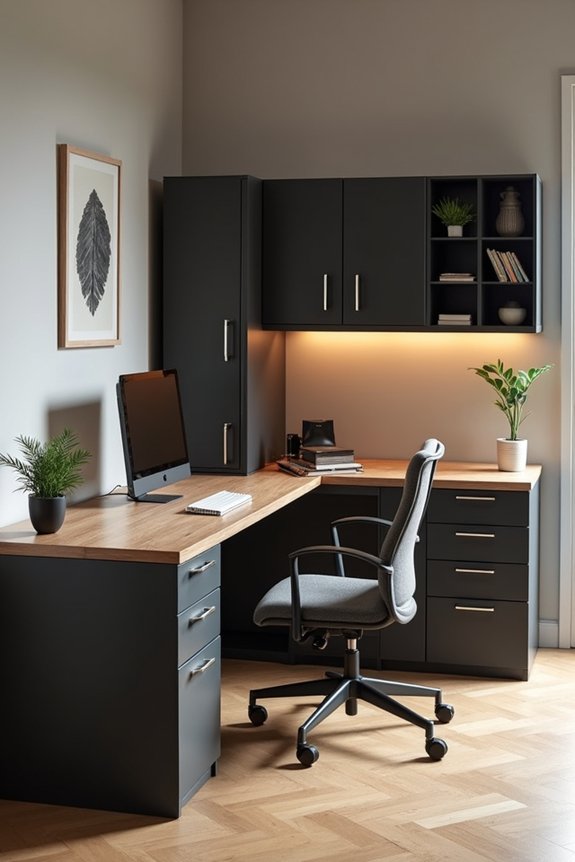 integrated storage desk sets