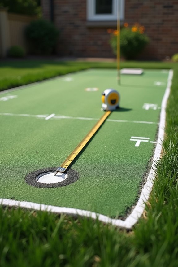 10 Steps to Install a DIY Backyard Putting Green 3 measuring and marking putting green dimensions