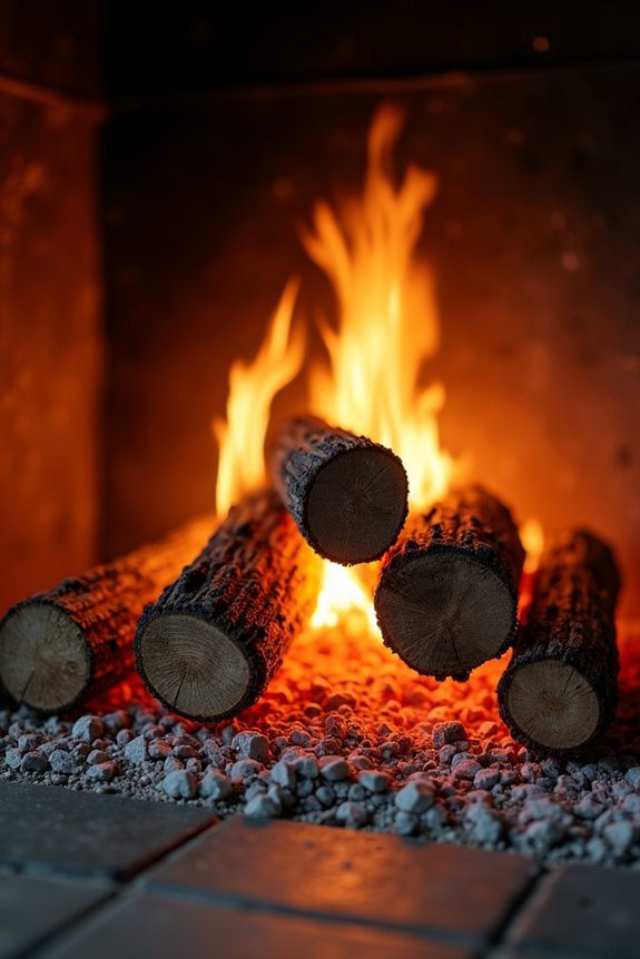 small hot pine fire steady airflow