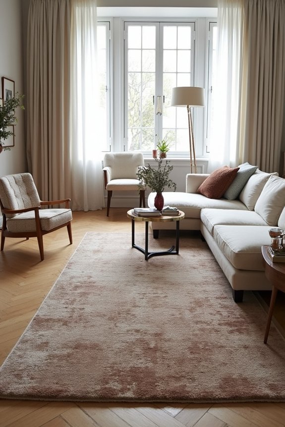 How Big Should Your Living Room Rug Be? 2 standard rug sizes fit sofas