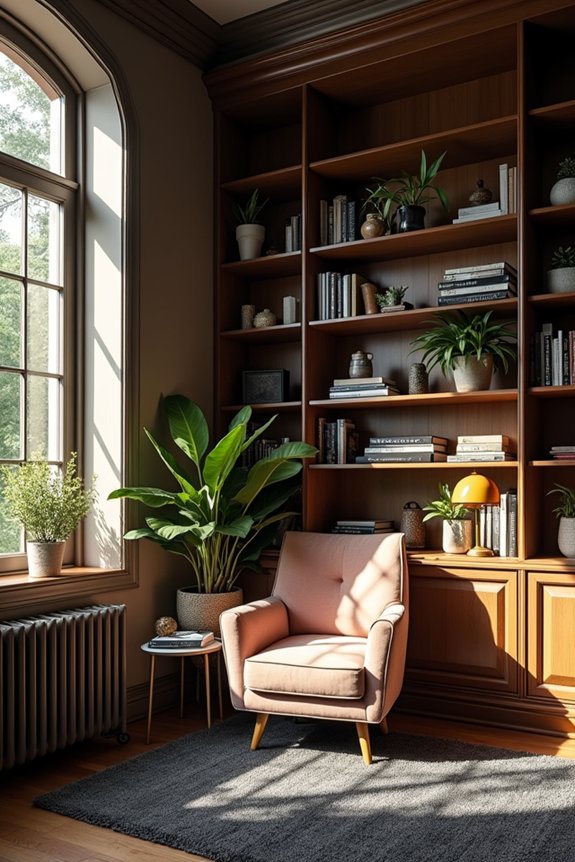 tall bookcase corner storage solution