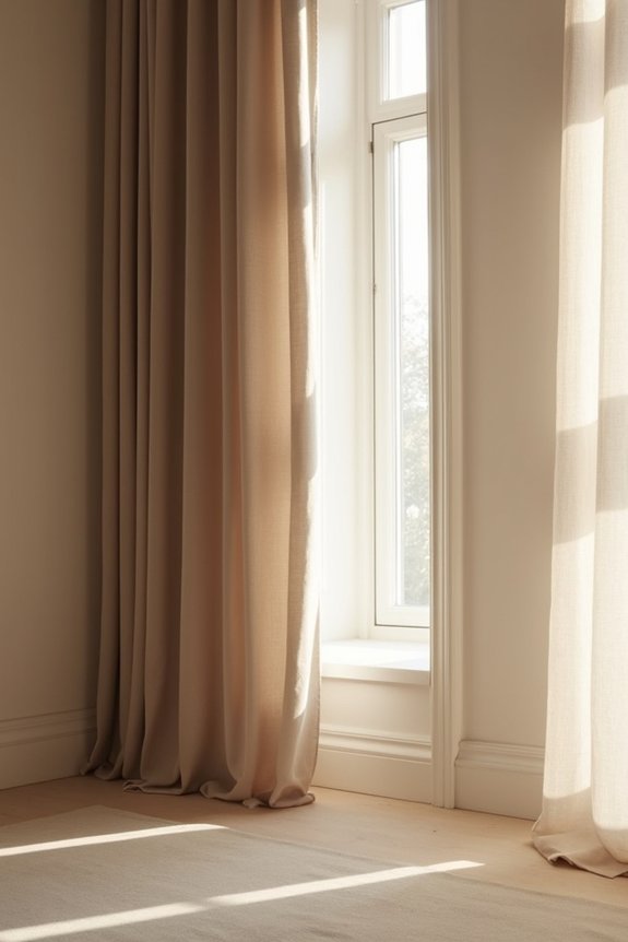 taupe or greige curtain depth