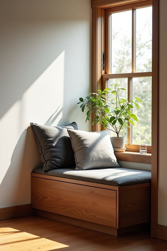 under window nook with storage