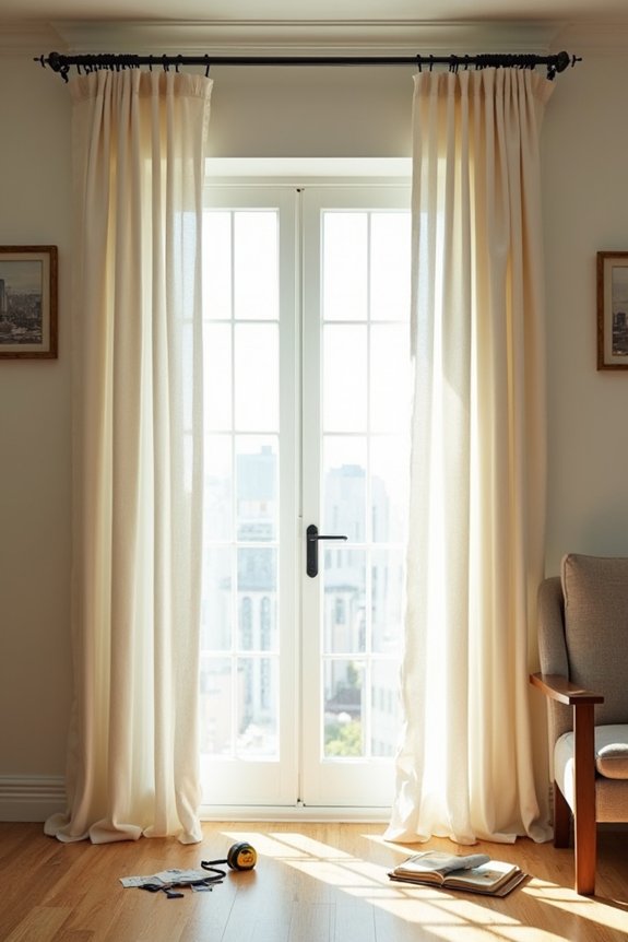 How to Measure and Install Curtain Panels Like a Pro 1 uppered windows extended framing full panels