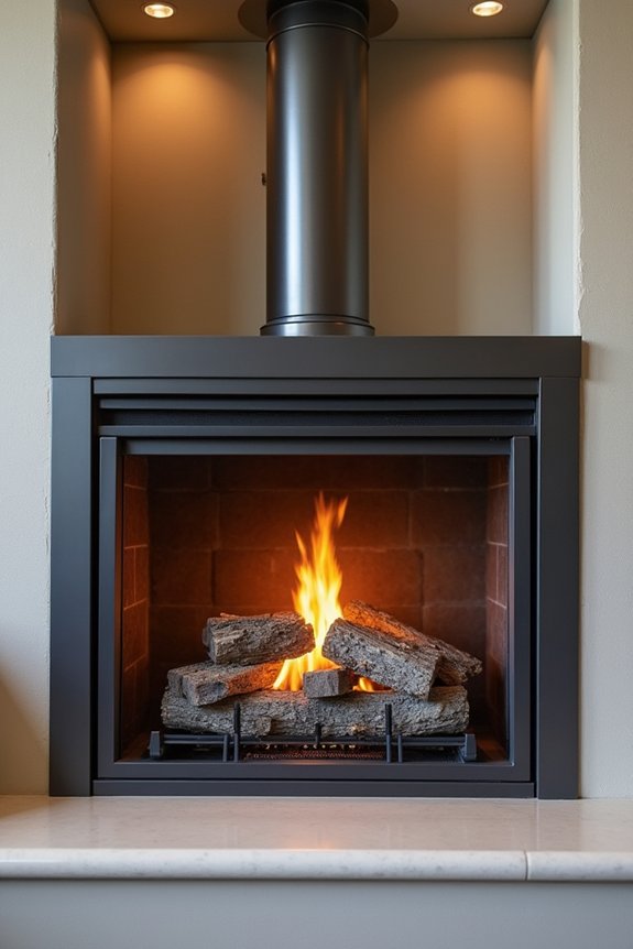 Do Gas Fireplaces Have a Flue? 2 vertical b vent flue draft safety